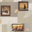 Hunting Mind Naturel - Wachstuch Tischdecke mit Rotwild und Jagdmotiven