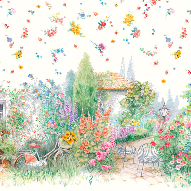 Il Giardino Magico – abwaschbare Tischdecke mit einer Fülle von Blumen