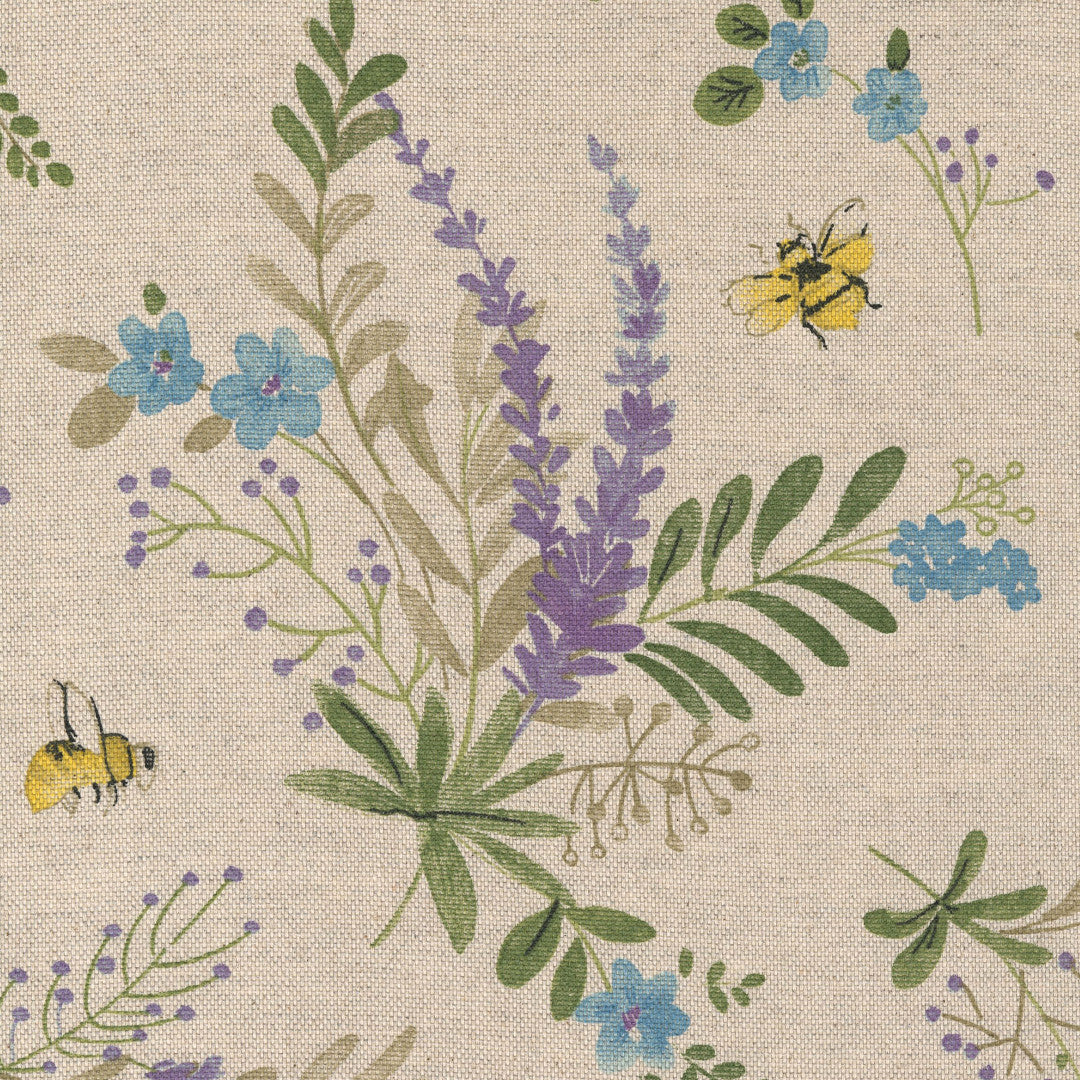 Il Giardino Vivace - Abwaschbare Tischdecke mit summenden Bienen und Blumen