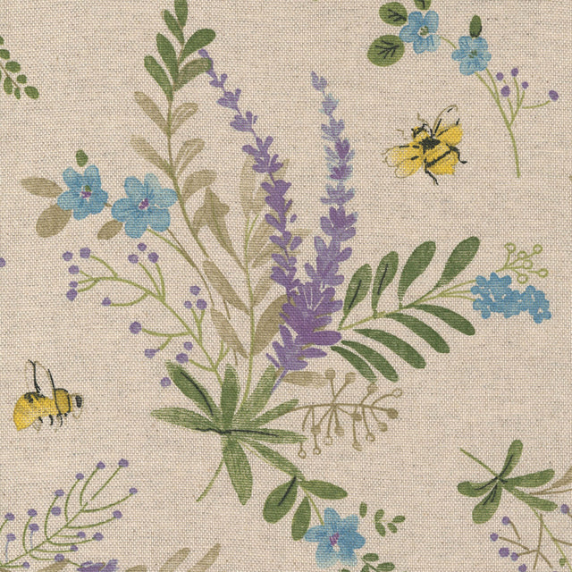 Il Giardino Vivace - Abwaschbare Tischdecke mit summenden Bienen und Blumen