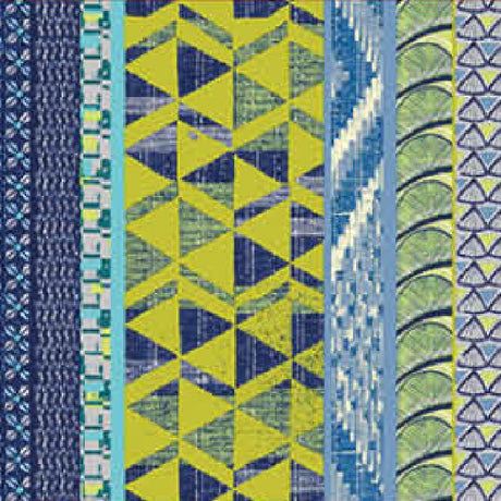 Iroko Blau, abwaschbare Tischdecke, 155 cm breit