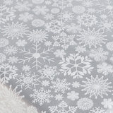 Wachstuch Tischdecke mit Spitze – Weihnachtliche Spitzentischdecke mit schönen Eiskristallen