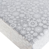 Wachstuch Tischdecke mit Spitze – weihnachtliche Spitzentischdecke mit schönen Eiskristallen