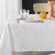 Jacquard Plumette Weiß - fleckabweisende Tischdecke - 140 x 240 cm
