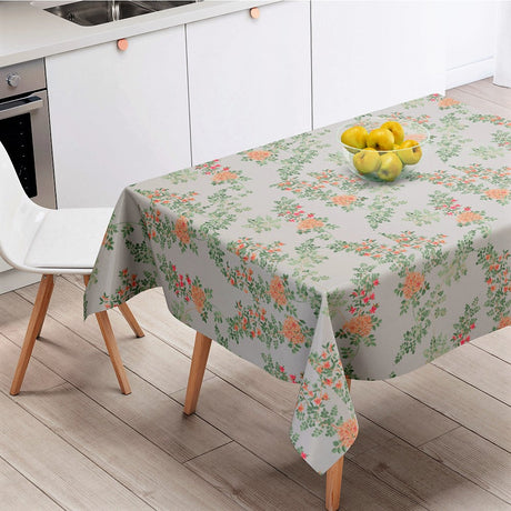 Jasmin Gelb – Schöne Leinen Tischdecke mit Blumen – 100% Leinen