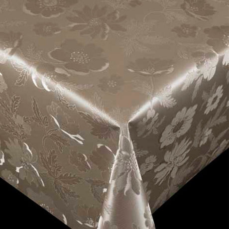 Damast Wachstuch Tischdecke - Diamond, Earth, 140 cm