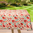 Judy Red - Abwaschbare Tischdecke mit sommerlichen roten Blumen