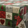 Abwaschbare Weihnachtstischdecke Scandy mit Weihnachtsmotiven in Quadraten – 155 cm breit