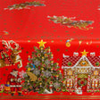 Jul i Kagehuset Wachstuch Tischdecke mit detaillierten Weihnachtsmotiven