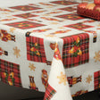 Weihnachtstischdecke – abwaschbare Tischdecke mit schottischem Weihnachtskaro