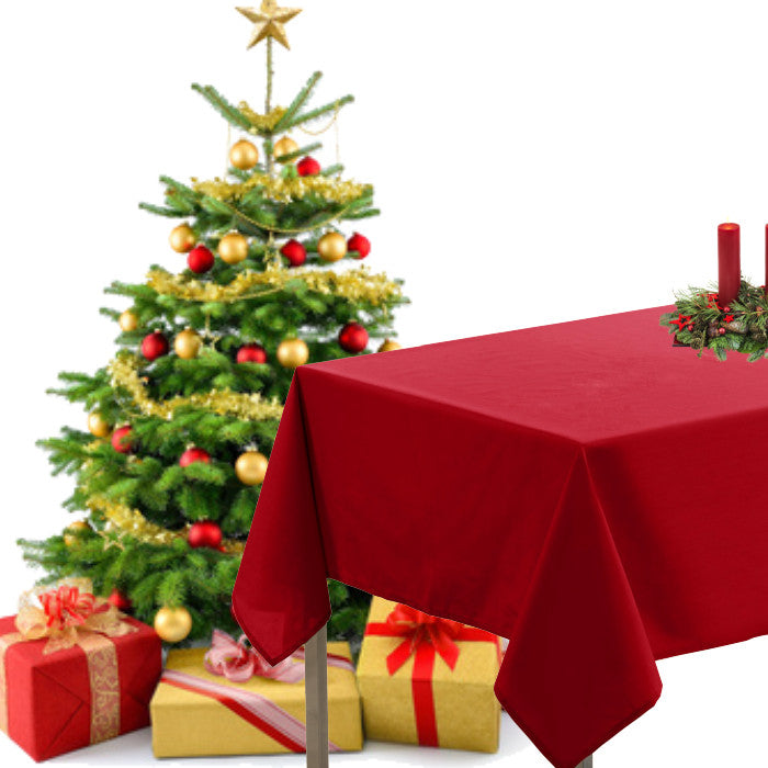 Weihnachtstischdecke, einfarbig rot, rechteckig, 145 x 240 cm