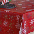 Weihnachtstischdecke Flake Rouge, abwaschbare Tischdecke in Rot