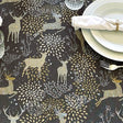 Abwaschbare Weihnachtstischdecke Golden Reindeers mit Rentieren in Grau/Gold