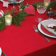 Einfarbige rote Weihnachtstischdecke aus 100 % Leinen – acrylbeschichtet