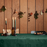 Rosendahl - Juna Weihnachtstischdecke Natale, schöne Damast Tischdecke in Grün - 150 cm x 320 cm