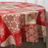 Abwaschbare Weihnachtstischdecke Frozen Rot, 90 % Baumwolle/10 % Polyester – 150 cm breit