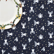 Weihnachtsengel Blau - Abwaschbare Weihnachtstischdecke mit Sternen und Engeln