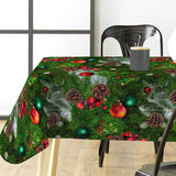 Weihnachten in Hülle und Fülle – schöne Wachstuch Tischdecke mit farbenfrohem Weihnachtsschmuck