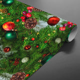 Weihnachten in Hülle und Fülle – schöne Wachstuch Tischdecke mit farbenfrohem Weihnachtsschmuck