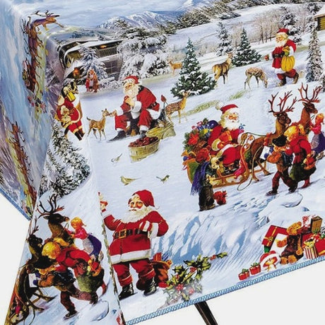 Wachstuch Tischdecke für Weihnachten – Weihnachten & Geschenke im Schnee