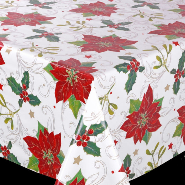 Wachstuch Tischdecke für Weihnachten – Weihnachten unter dem Mistelzweig, 140 cm