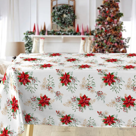 Wachstuch Tischdecke für Weihnachten Eleganz des Weihnachtssterns vor stimmungsvollem Hintergrund
