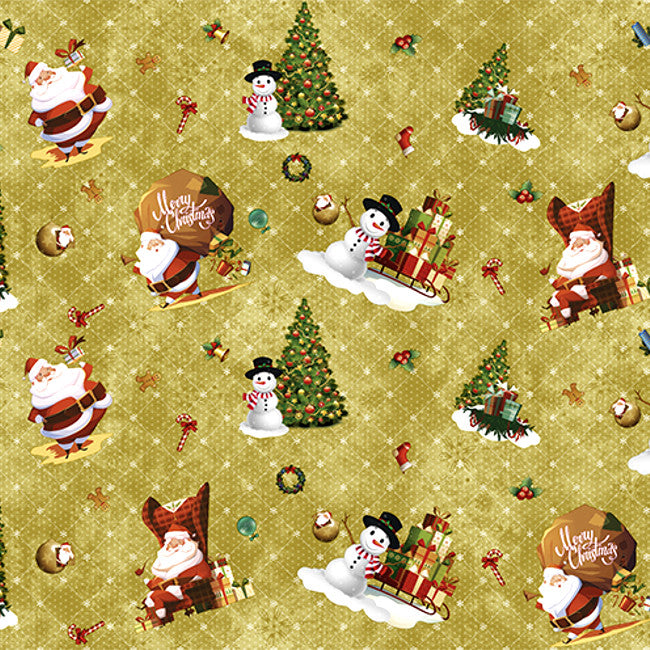 Wachstuch Tischdecke für Weihnachten Merry Christmas - Goldene Weihnacht - 140 cm