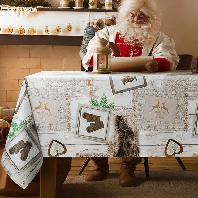 Wachstuch Tischdecke für Weihnachten - Auf Schlittschuhen zu Weihnachten