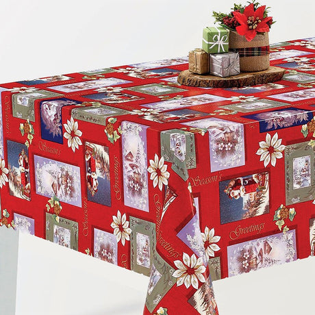Wachstuch Tischdecke für Weihnachten – Postkarten vom Weihnachtsmann