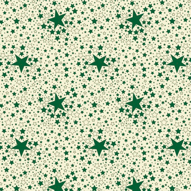 Sternenhimmel Grün - Wachstuch Tischdecke für Weihnachten mit grünen Sternen auf weißem Grund