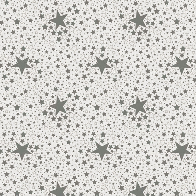 Sternenhimmel - Wachstuch Tischdecke für Weihnachten mit Sternen - Silber, 140 cm