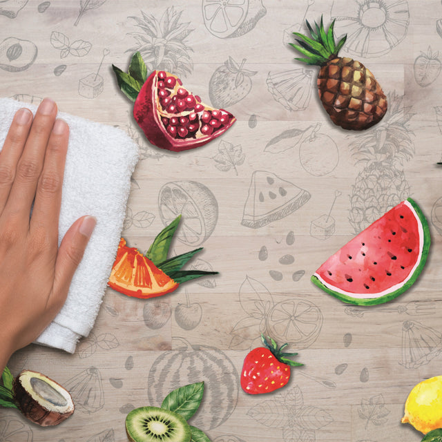 Tropicas, Tischfolie transparent mit Früchten