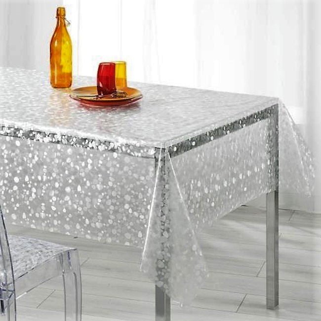 Klare Tischfolie transparent mit Steinmuster