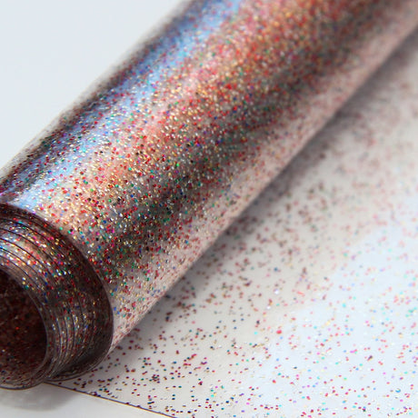 Tischfolie transparent Rainbow - mit Glitzer in vielen Farben