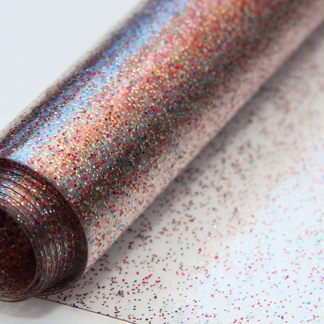 Tischfolie transparent Rainbow - mit Glitzer in vielen Farben