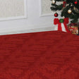 Klassische rote Weihnachtstischdecke – abwaschbare Tischdecke mit schönem Ornamentmuster