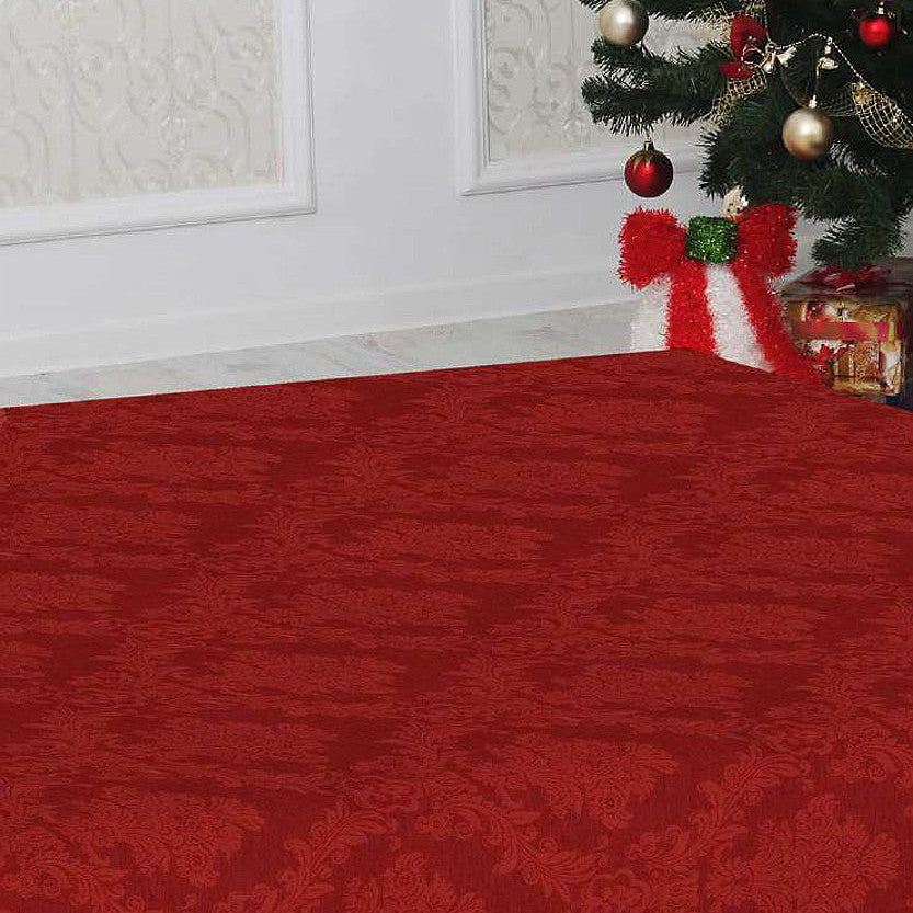 Klassische rote Weihnachtstischdecke – abwaschbare Tischdecke mit schönem Ornamentmuster