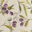 L’oliveto - Abwaschbare Tischdecke mit grünen und schwarzen Oliven am Zweig