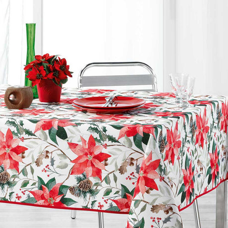 La Rosiere Weiß – Weihnachtstischdecke mit Fleckschutz, 150 x 300 cm