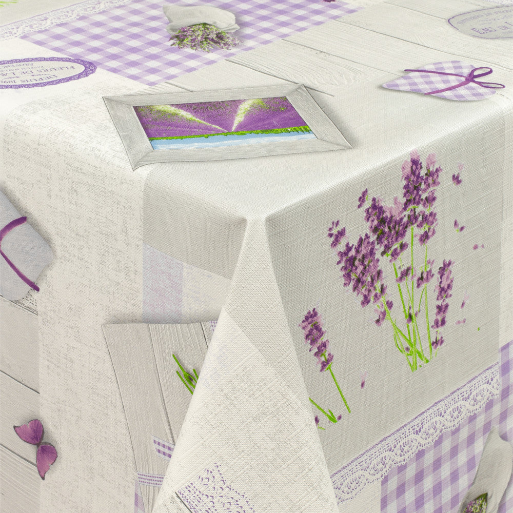 Lavendel Liv, Wachstuch Tischdecke mit leicht geprägter Oberfläche