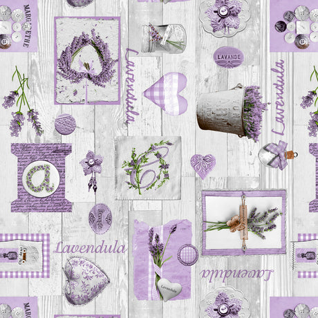 L´eau de Lavande - Provence Wachstuch Tischdecke mit Lavendelmotiven