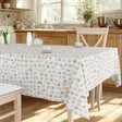 Leonor Beige – extra breite Wachstuch Tischdecke, 180 cm, Küchenambiente