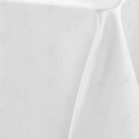 Les Rennes Metallic Weiß 140 x 250 cm, rechteckige Weihnachtstischdecke, Nahaufnahme