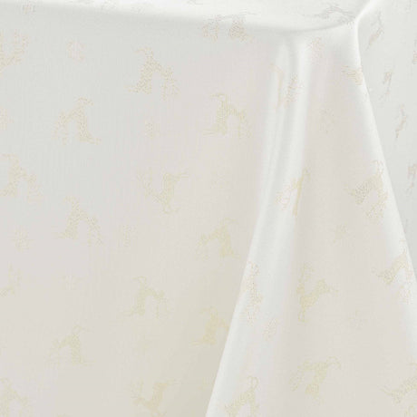 Les Rennes Metallic Natural 140 x 250 cm, rechteckige Weihnachtstischdecke, Nahaufnahme