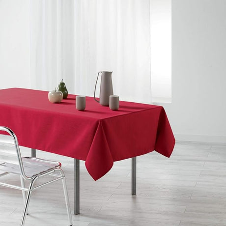 Liany Rot - Einfarbige Tischdecke mit Webstruktur 140 x 250 cm