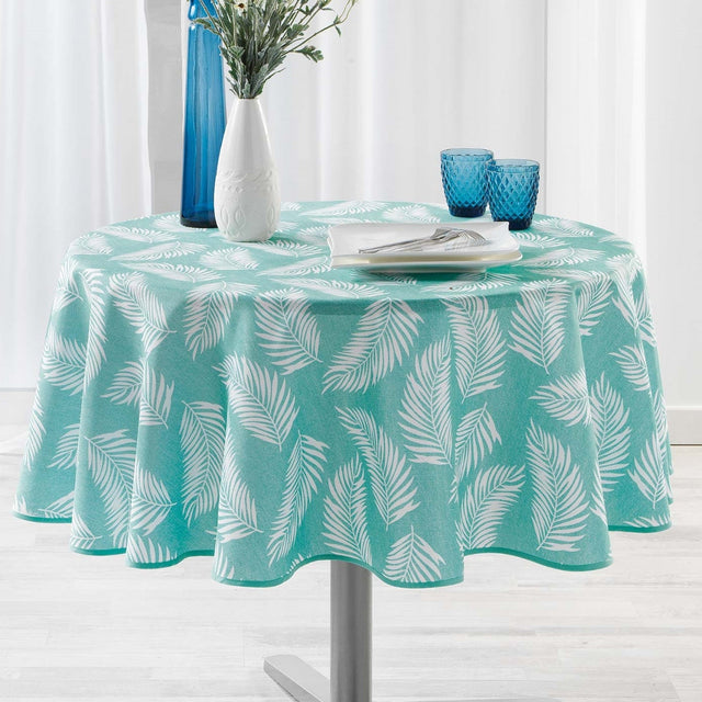 Lifette Mint Ø 180 cm, runde fleckabweisende Tischdecke