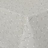 Light Me Up - 160 cm breite graue Wachstuch Tischdecke mit Strich und Punkt