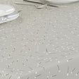 Light Me Up - 160 cm breite graue Wachstuch Tischdecke, Strich und Punkt