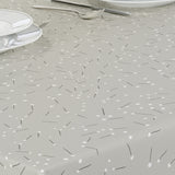 Light Me Up - 160 cm breite graue Wachstuch Tischdecke, Strich und Punkt
