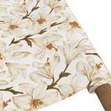 Liljeflor Weiß/Beige – abwaschbare Tischdecke mit Blumen und rutschfester Unterseite